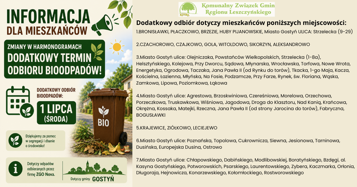 Dodatkowy odbiór odpadów BIO